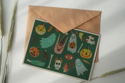 Retro Halloween clipart set