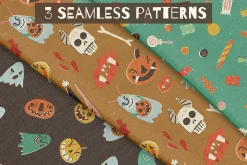 Retro Halloween clipart set