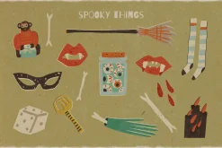 Retro Halloween clipart set