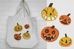 Retro Halloween clipart set