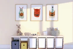 Retro Halloween clipart set