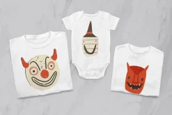 Retro Halloween clipart set
