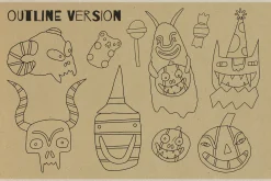 Retro Halloween clipart set