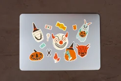 Retro Halloween clipart set