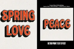 Retro Print Square,Poster Text Effec