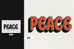 Retro Print Square,Poster Text Effec