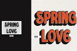 Retro Print Square,Poster Text Effec