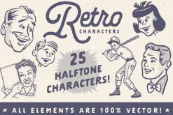 Retro Style Ad Characters