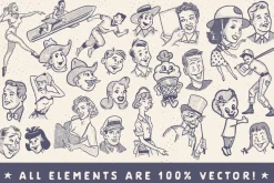 Retro Style Ad Characters