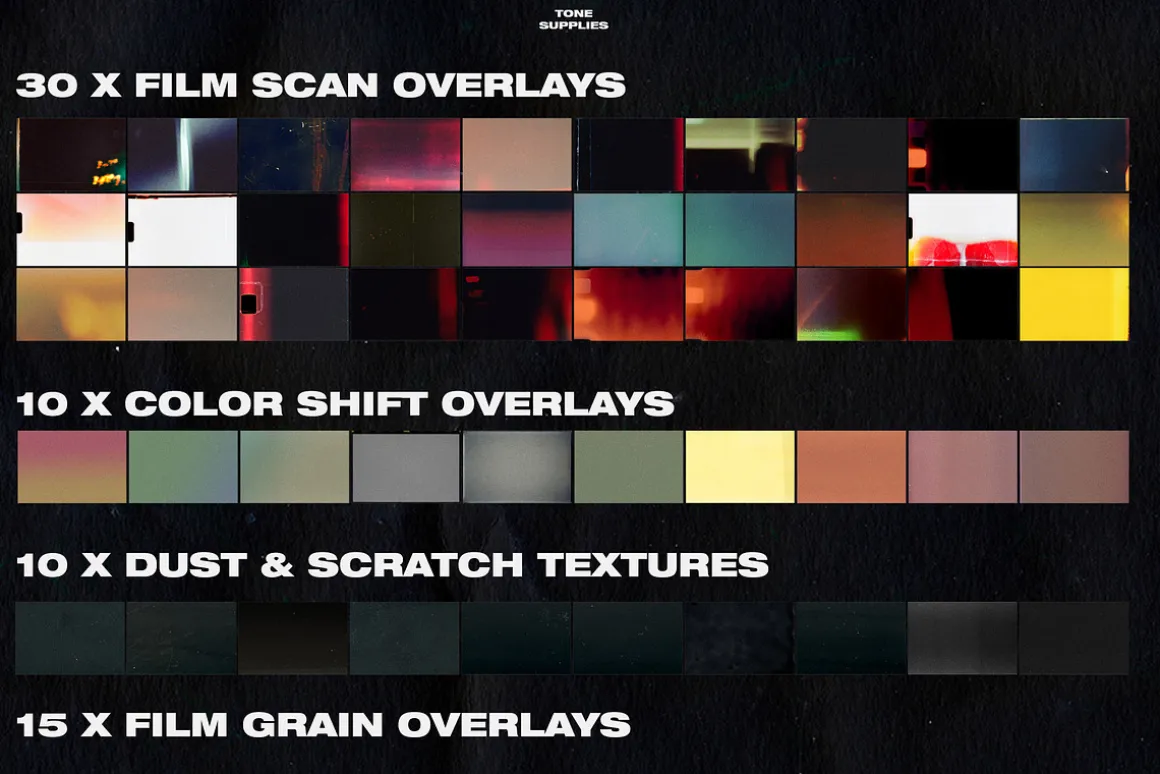 65 Retro Analog Film Leak Overlays