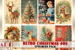 Retro Christmas Ephemera Pack,1940s