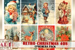 Retro Christmas Ephemera Pack,1940s
