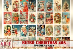 Retro Christmas Ephemera Pack,1940s