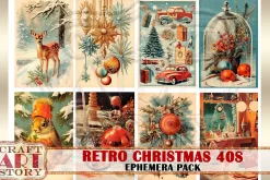Retro Christmas Ephemera Pack,1940s