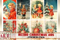 Retro Christmas Ephemera Pack,1940s