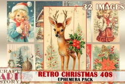 Retro Christmas Ephemera Pack,1940s