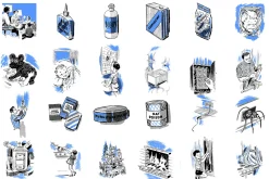 160 Retro Collage Elements Bundle