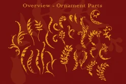 100 Retro Flower Ornaments