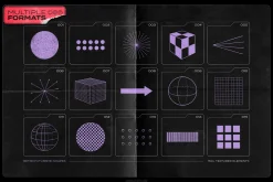 150 Retro-Futuristic Textured Shapes