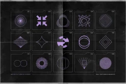 150 Retro-Futuristic Textured Shapes