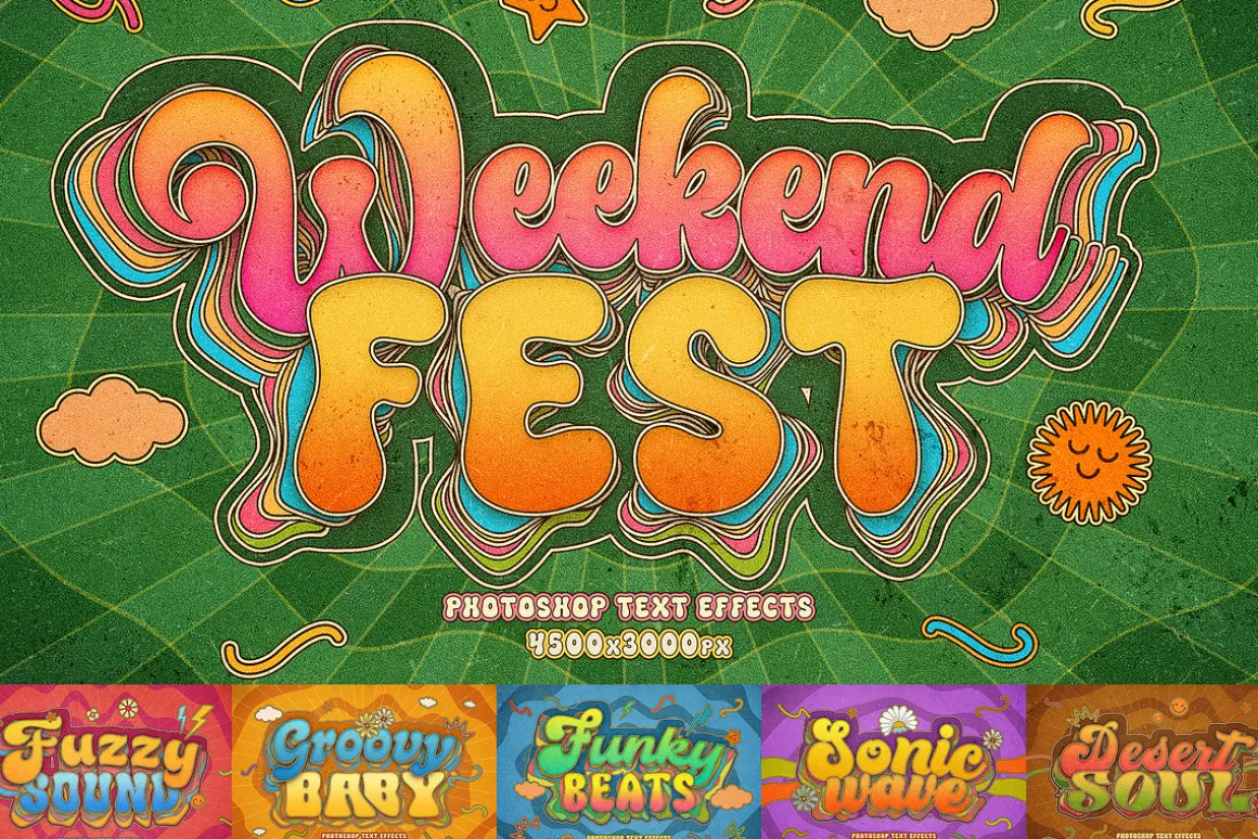 Retro Groovy Text Effects