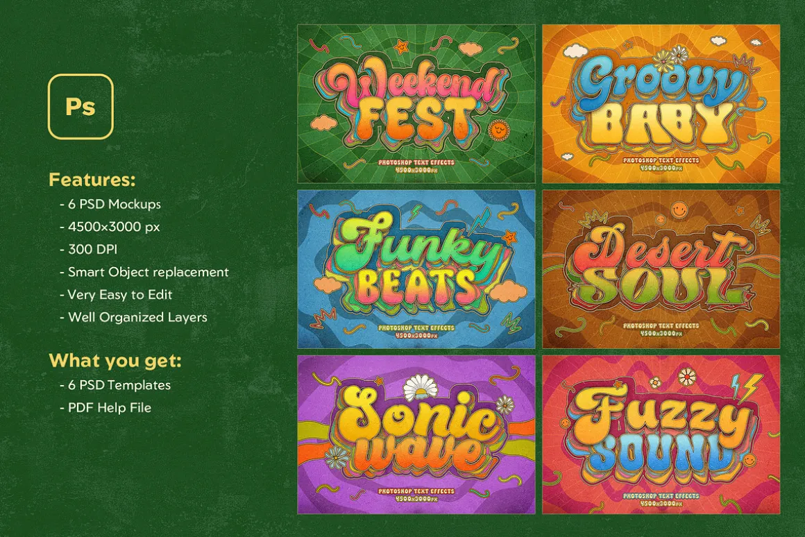 Retro Groovy Text Effects