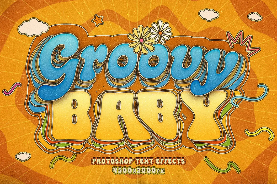 Retro Groovy Text Effects
