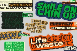 60+ Retro Motivational Quote Sticker
