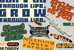 60+ Retro Motivational Quote Sticker