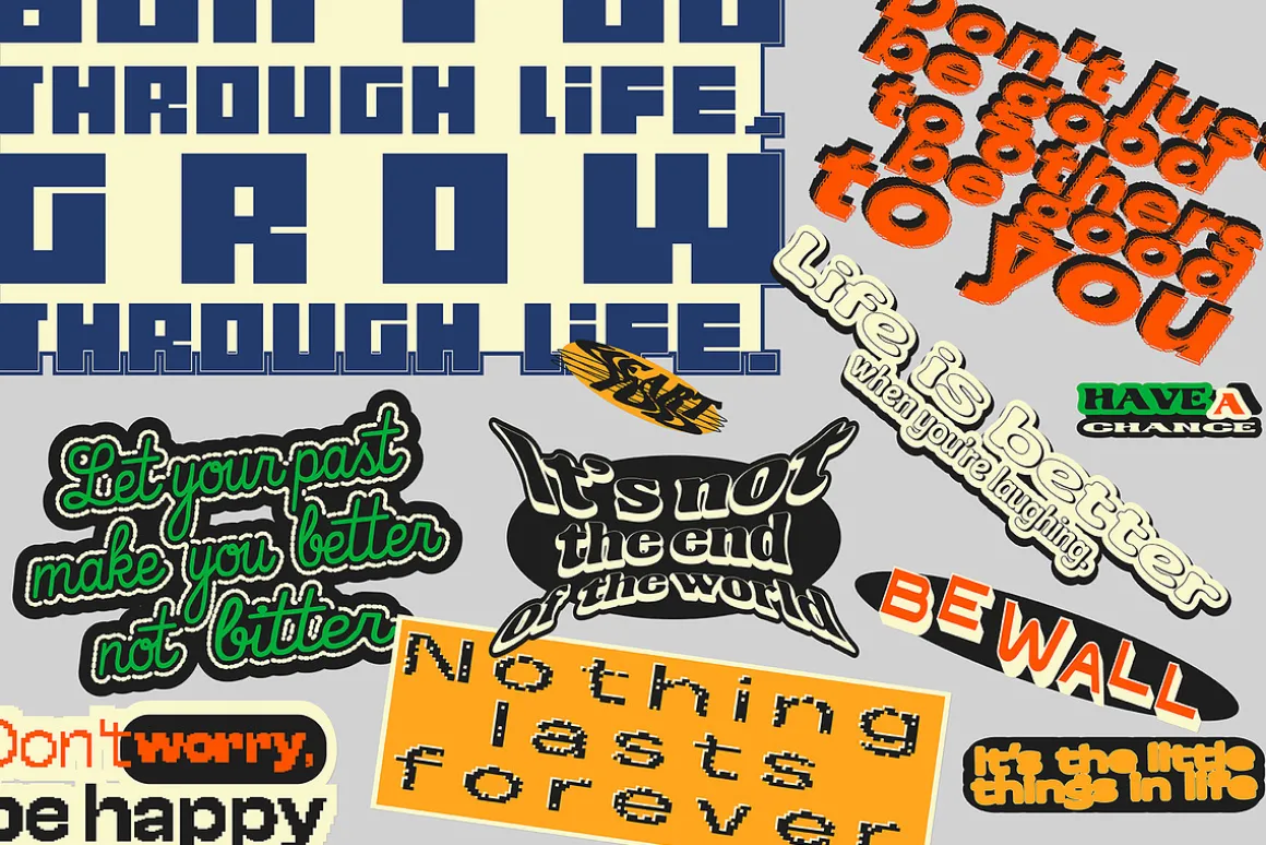 60+ Retro Motivational Quote Sticker