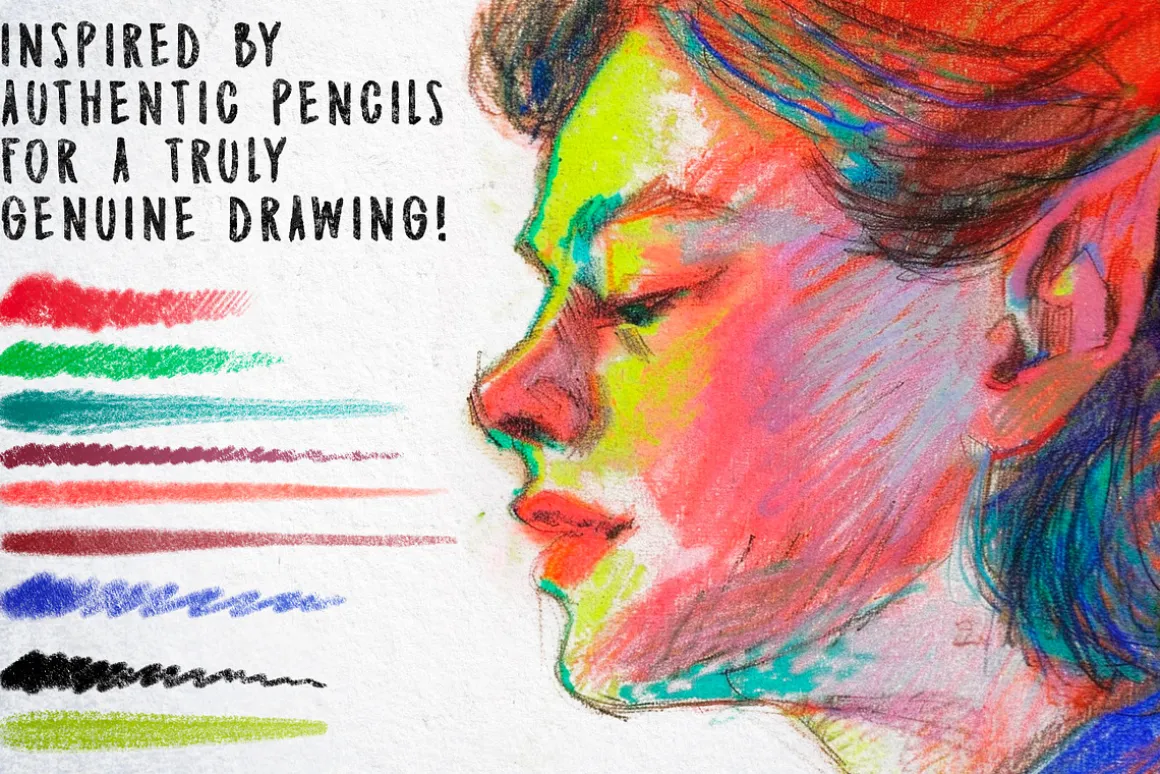 50 Retro Pencils - Procreate Brushes