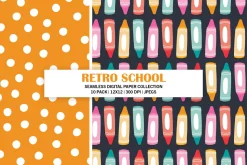 Retro School Seamless Patterns