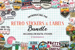 Retro Stickers and Labels Pack