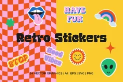 Retro Stickers Pack Elements