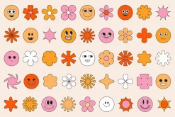 Retro stickers - vector elements