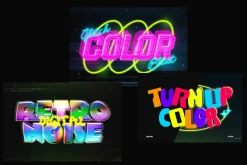 Retro VHS Glitch Neon Text Effect