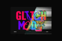 Retro VHS Glitch Neon Text Effect