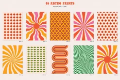 Retro Vibes Graphic Set 60s 70s