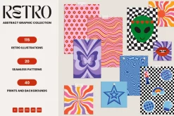 Retro Vibes Graphic Set 60s 70s