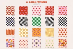 Retro Vibes Graphic Set 60s 70s