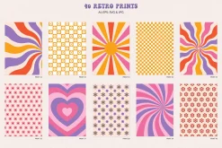 Retro Vibes Graphic Set 60s 70s