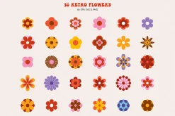 Retro Vibes Graphic Set 60s 70s