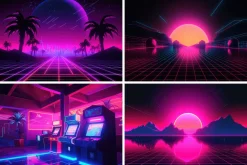 16 Retrowave Wallpapers in 6K