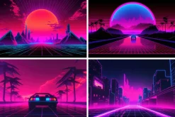 16 Retrowave Wallpapers in 6K