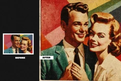 Retro Yearbook Square,Poster Effect