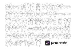 Ribbon Bows Set 1 Procreate Brush