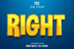Right 3d text effect