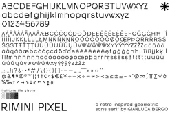 Rimini pixel - Geometric retro type