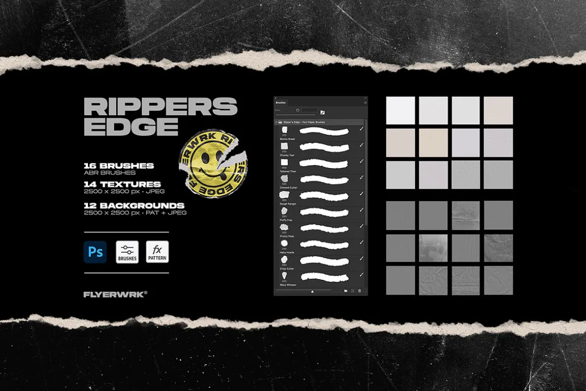 Rippers Edge Torn Paper Brushes
