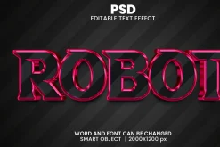 Robot 3d Editable Psd Text Effect